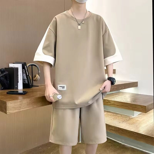 Oversized Tracksuit Men 8XL T-Shirts Shorts Sets Brand Short Tracksuit Men 2 Piece Outfits Korean Summer Streetwear Men Clothing